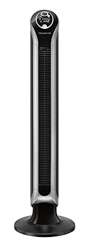 Rowenta VU6670 Eole Infinite, Turmventilator, Timer bis zu 8 Stunden, 3 Geschwindigkeiten, Fernbedienung, automatische Abschaltung, Piano Schwarz