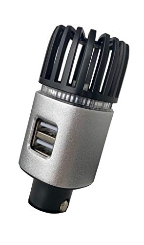 MCalle Auto Luftreiniger Lufterfrischer Ionisator DUAL USB (Silber-ETL-Matt)
