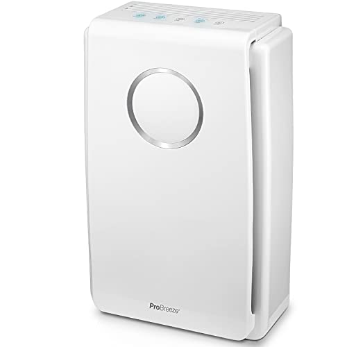 Luftreiniger von Pro Breeze mit True HEPA Luftfilter für Allergiker, Air Purifier für bis zu 40m², CADR 218m³ und 99,97% Filterleistung gegen Pollen, Staub, Rauch - Für eine bessere Luftqualität