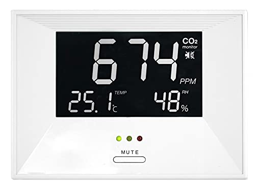 TFA Dostmann CO2-Messgerät, 31.5003, CO2-Monitor AIRCO2NTROL LIFE, mit Temperatur und Luftfeuchtigkeit, Alarmfunktion, weiß, (L) 138 x (B) 29 (51) x (H) 100 mm