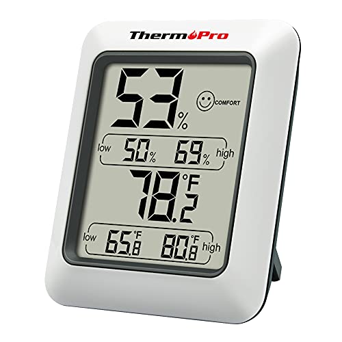 ThermoPro TP50 digitales Thermo-Hygrometer Hygrometer Innen Thermometer Raumthermometer mit Aufzeichnung und Raumklima-Indikator für Raumklimakontrolle Klima Monitor