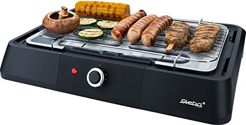 Steba BBQ Tischgrill VG G20 | hochwertiger Grillrost mit 39 x 22 cm | stufenlose Temperaturregelung | Low-Fat: Bratfl?ssigkeit l?uft in eine Wasserschale ab