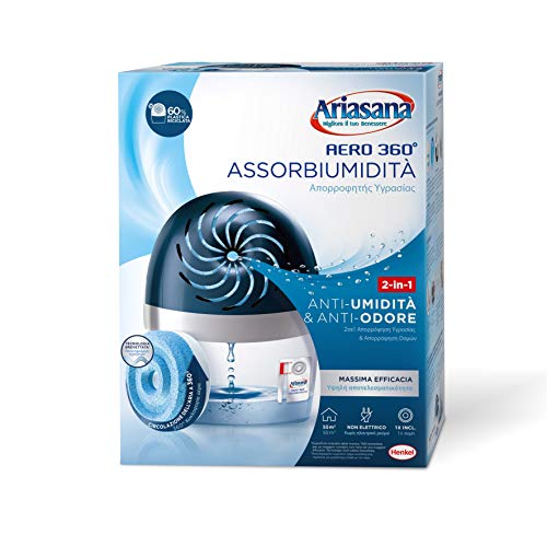 Ariasana Aero 360 ° Feuchtigkeitsabsorber-Kit aus recyceltem Kunststoff, nicht elektrischem und recycelbarem Luftentfeuchter