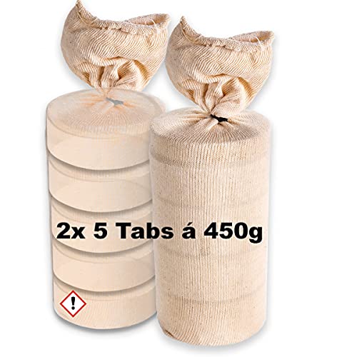 Luft-Entfeuchter Granulat Tabs im Baumwoll-Beutel 2x 5 Tabs á 450g Nachfüllpackung 10 Nachfülltabs Tabletten ohne Strom 3,32€/kg