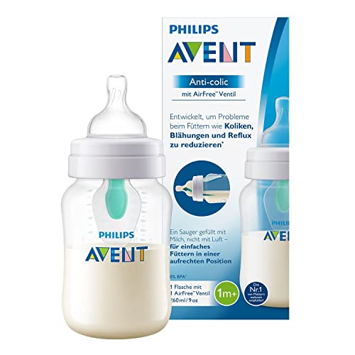 Philips Avent Anti-colic Flasche mit AirFree Ventil SCF813/14, 260ml, 1er-Pack, transparent