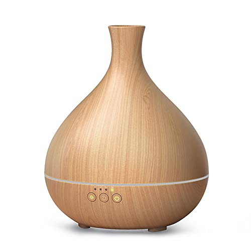 Diffusor für ätherische Öle, großes Fassungsvermögen von 500 ml, Kühlnebel-Luftbefeuchter, Dual-Nebel-Modus, Smart-Timer, Aromatherapie-Diffusor (Hellbraun)