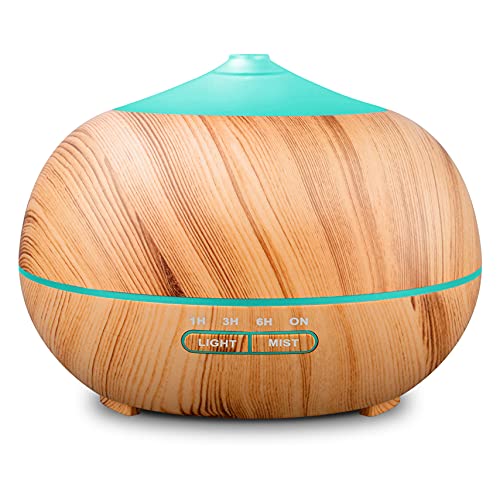 Ätherische Öle Diffuser Aroma Luftbefeuchter: 400ml Ultraschall Duft Raumbefeuchter Elektrisch Duftlampe Aromatherapie Vernebler Holz Luft Diffusor mit LED & Timer für Schlafzimmer Wohnung Büro Yoga